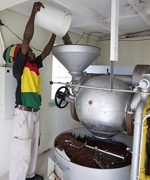 The Grenada Chocolate Company roasting cocoa