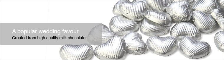 Foiled chocolate hearts