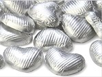 Foiled chocolate hearts