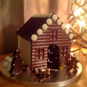 chocolate house with chocolate figures