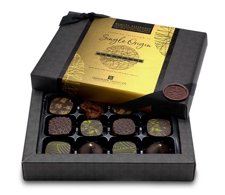 Superior Selection, Single Origin Ganaches Chocolate Gift Box - 12 box size