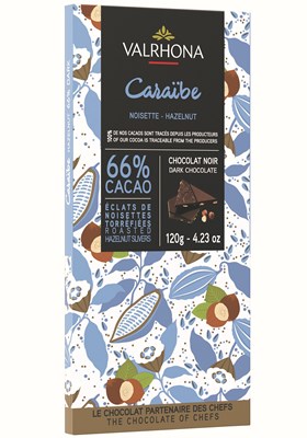 Valrhona Caraibe Hazelnut 66% Dark Chocolate Bar