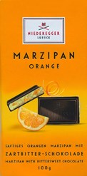 marzipan orange dark chocolate bar