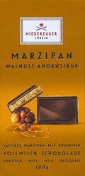 Niederegger marzipan with Wanut & Maple Syrup, dark chocolate bar