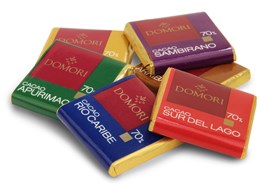 Domori chocolate tasting squares
