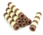 Striped mini chocolate cigarellos
