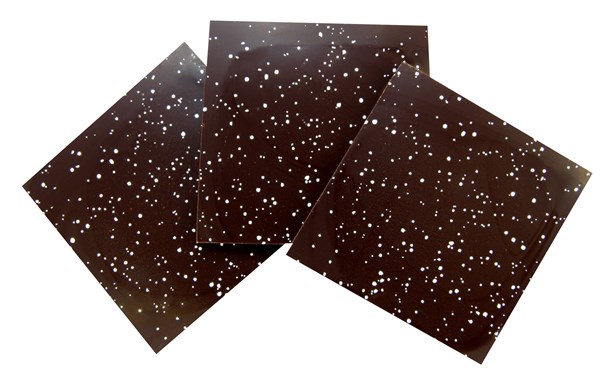 Speckled dark chocolate panels