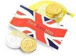 Union Jack net of chocolate coins