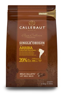 Callebaut, single origin Arriba milk chocolate chips (callets)