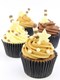 Chocolate cupcake mixed decorations