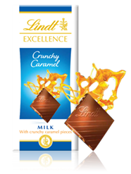 Lindt Excellence, crunchy caramel milk chocolate bar