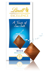 Lindt Excellence, milk chocolate with sea salt bar