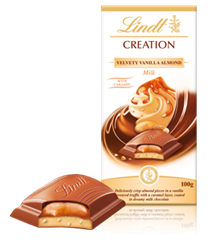 Lindt Creation, vanilla and almond milk chocolate bar
