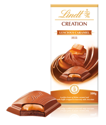 Lindt Creation, milk chocolate with caramel bar