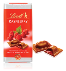 Lindt Recipe, milk chocolate with raspberry bar