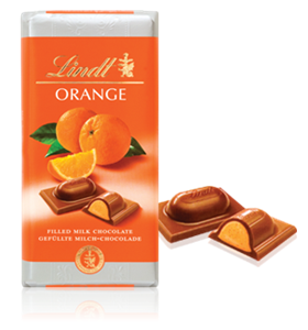 Lindt Orange milk chocolate bar