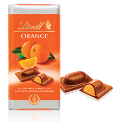 Lindt Recipe, milk chocolate with orange bar