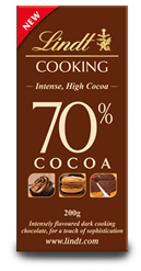 Lindt, 70% dark cooking chocolate bar