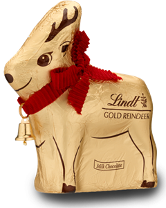 Lindt Chocolate Gold Reindeer 100g - Bulk drum