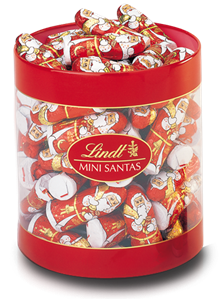 Lindt Mini chocolate Santas Bulk drum