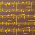 Mozart gold chocolate transfer sheet on dark