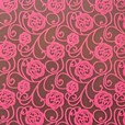 Pink floral swirl chocolate transfer sheets on dark