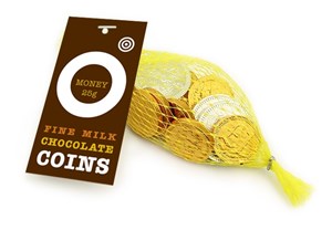 Net of sterling chocolate coins 25g