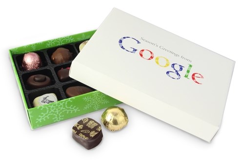 Google branded chocolate box