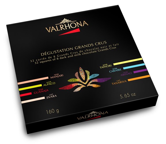Valrhona Grands Crus Assorted chocolate squares gift box 160g