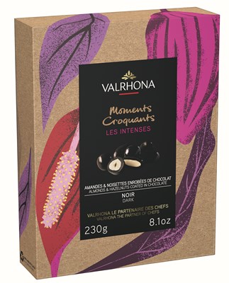 Valrhona Equinoxe Noir, dark chocolate enrobed nuts 230g