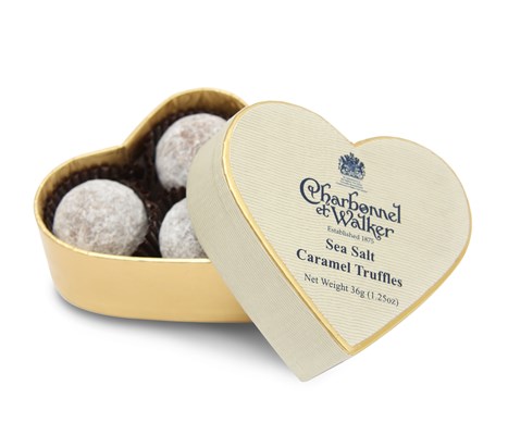 Charbonnel et Walker Mini heart, Milk sea salt caramel truffles