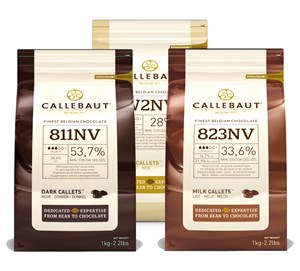 Callebaut, Milk, Dark & White chocolate chips (3 x 1kg Bundle)