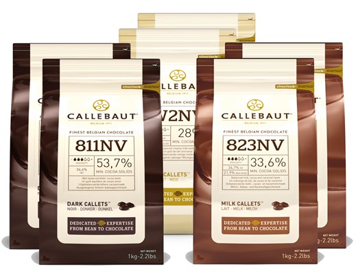 Callebaut, Milk, Dark & White chocolate chips (6 x 1kg Bundle)