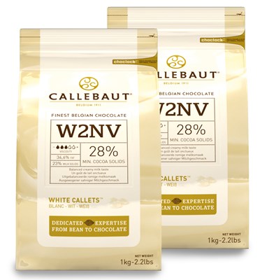 Callebaut, White chocolate chips (2 x 1kg Bundle)