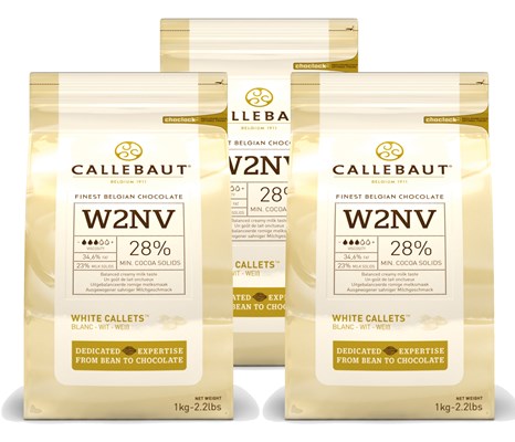 Callebaut, White chocolate chips (3 x 1kg Bundle)