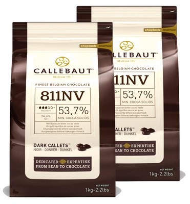 Callebaut, Dark chocolate chips (2 x 1kg Bundle)