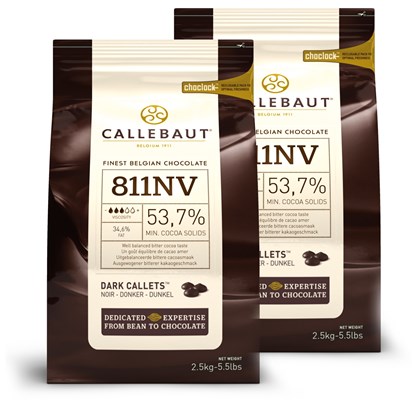 Callebaut, 54% Dark chocolate chips (2 x 2.5kg Bundle)