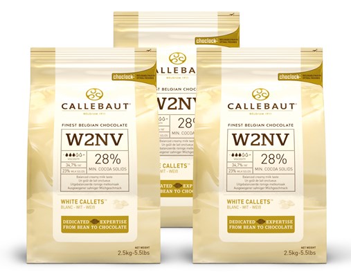 Callebaut, White chocolate chips (3 x 2.5kg Bundle)