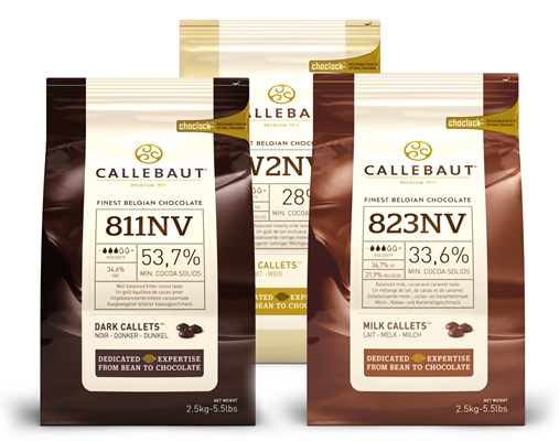 Callebaut, Milk, 54% Dark & White chocolate chips (3 x 2.5kg Bundle)