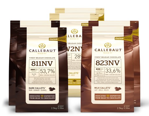 Callebaut, Milk, 54% Dark & White chocolate chips (6 x 2.5kg Bundle)
