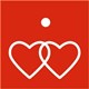 Red love hearts gift tag