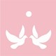 Pink love birds gift tag