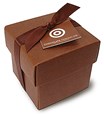 brown cube chocolate box