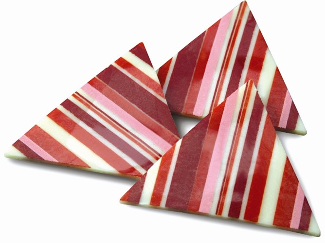 Striped decorative chocolate triangles Chocolate Trading Co