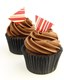 Striped triangle decorations on cucpakes