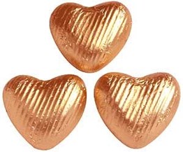 copper chocolate hearts
