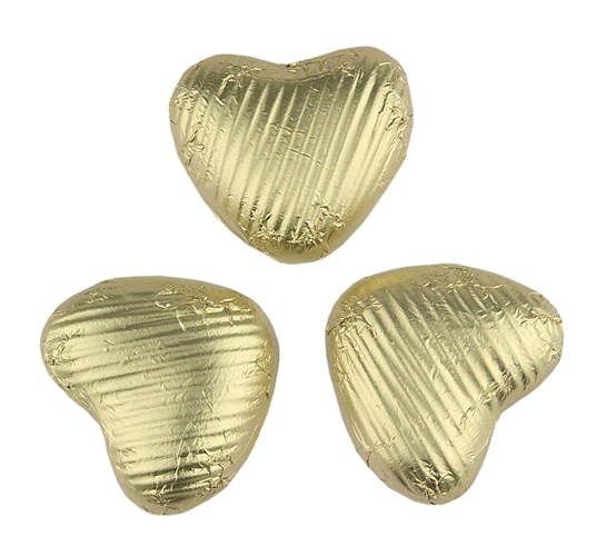Gold chocolate hearts (Small) Chocolate Trading Co
