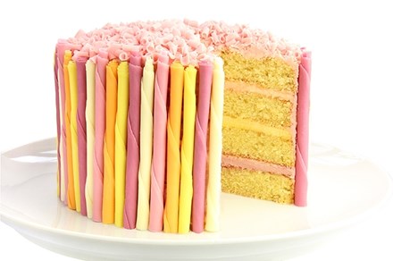 Multi-coloured chocolate cigarello cake decorations