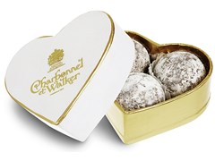 White heart Champagne truffle gift box