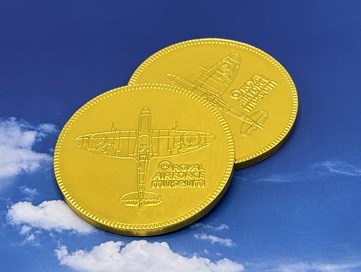 Royal Air Force, Custom Branded, Gold Chocolate Coin